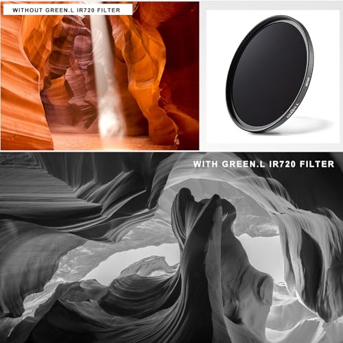 GREEN.L 55mm Infrared Filter, 55mm IR 850nm (R85) Filter for Camera Lens