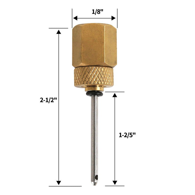 [Australia - AusPower] - MEASUREMAN Brass Gauge Adaptor 1/4 BSP Female，2-1/2 OAL x 1-2/5" x 1/8" Probe with Stainless Steel Sheath，Pressure Gauge Fitting kit 