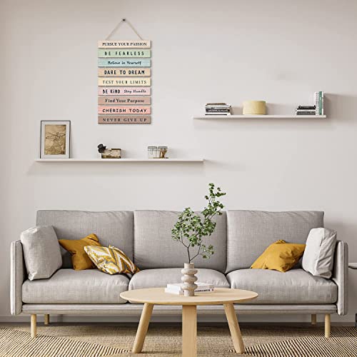 HPUINB Inspirational Quotes Wall Art,Inspirational Wood Sign,Rainbow Motivational Quote Wall Decor for Nursery,Be Kind Positive Phrases Wall Decorations For Kids Bedroom Decor Morandi