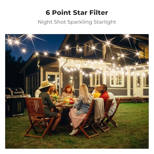 K&F CONCEPT 4 Pack Magnetic Effect Filter Set Black Diffusion 1/4 & Blue Streak & LPR & Star Filter