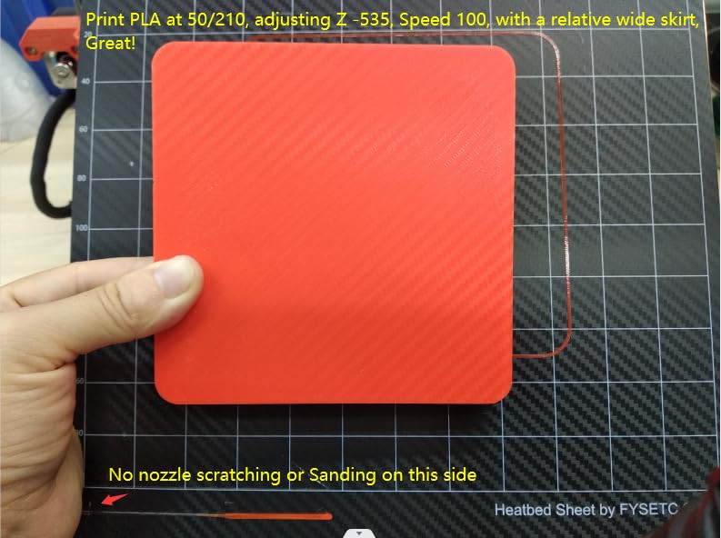 FYSETC Prusa Build Plate MK52 MK3S+ MK4 Spring Steel Surface: Textured PEI+ PET-CF Double-Sided Flexible PEI Sheet 253.8x241mm Hot Bed Cover for Filament PLA ABS for MK2 MK2.5 MK3 MK3S 3D Printer Textured+PET-CF Plate