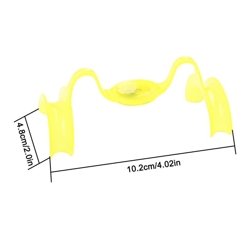 [Australia - AusPower] - Dental Cheek Retractor Mouth Opener M Shape Autoclavable with Mirror for Teeth Whitening Mouthpiece Dentist Tools(10Pcs Yellow) 