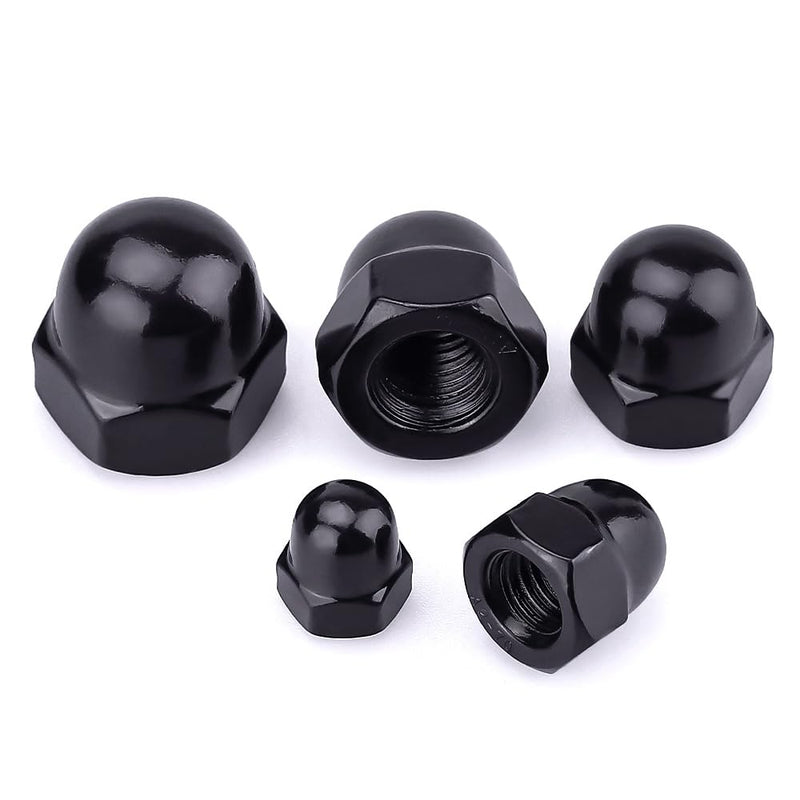 [Australia - AusPower] - M8-1.25 Hex Head Acorn Cap Nuts, 304 Stainless Steel 18-8 Hexagon Head Acorn Dome Cap Nuts, Black Oxide Finish, Hex Drive, 10 PCS M8-1.25 