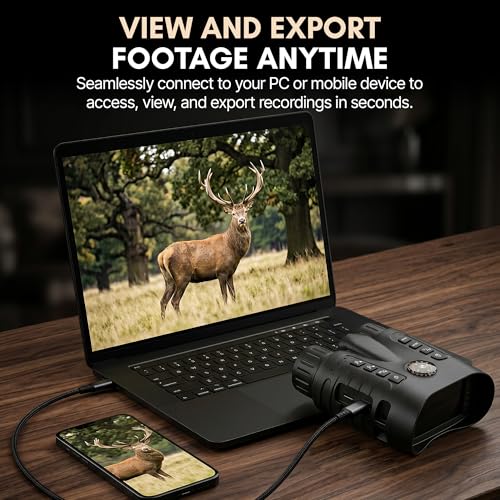 4K Night Vision Goggles for Adults, Night Vision Binoculars with 10X Optical Zoom 3-Inch HD Screen, for Hunting Wildlife Observation Security, Auto-Focus, Infrared, Waterproof.