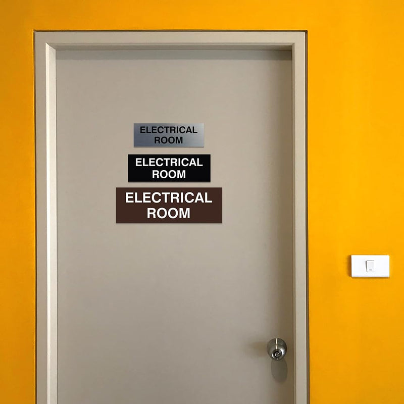 All Quality Basic Electrical Room Sign | Durable Construction | Building Safety -Red - Large (5 Pack) 3 x 9" - Large (5 Pack) Red