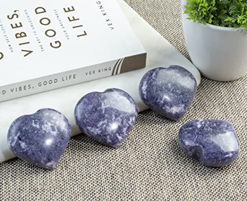 Crocon® 50 mm Lepidolite Heart Stones Big Shape Gemstone Set 450+ Carats Big Heart (Lepidolite)