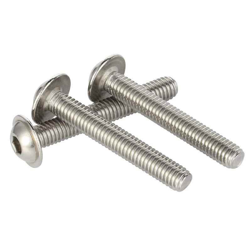 [Australia - AusPower] - M6-1.0 x 16mm Flanged Button Head Socket Cap Screws, Stainless Steel 18-8 (304), Bright Finish, Full Thread, Allen Socket Drive, 25 PCS M6 x 16mm 