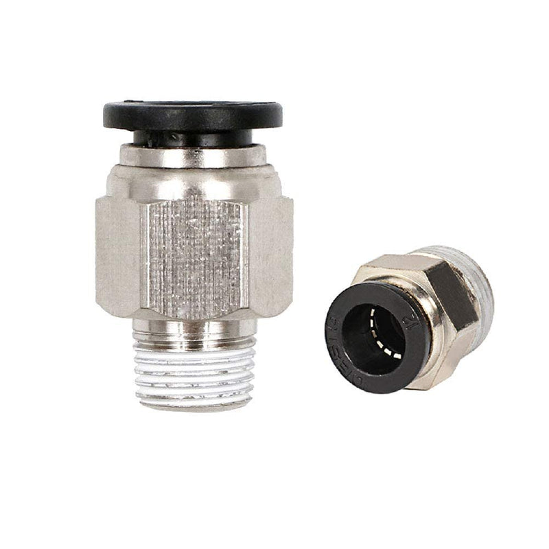 Beduan Push to Connect Fitting, 3/8" Tube OD x 1/4" NPT Thread Male Straight Pneumatic Air Fitting (Pack of 10) 3/8"OD-1/4"NPT