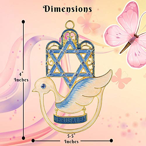 Matashi Hanging Hamsa Wall Decor Ornament with Crystals (Pewter) Decoration
