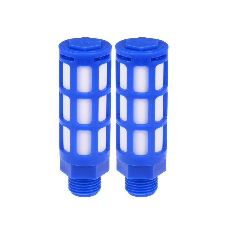 [Australia - AusPower] - uxcell Plastic Pneumatic Muffler Exhaust Air Line Silencer 1/2 PT Blue, 4pcs 
