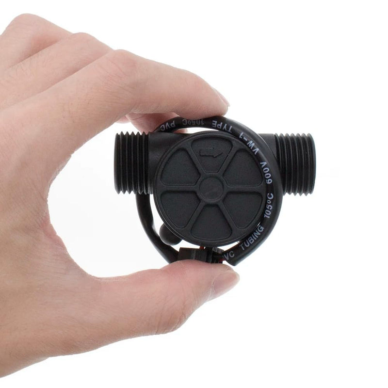 DollaTek YF-S201 Water Flow Sensor Flow Meter Hall Flow Sensor Water Control 1-30L/min DC 5-18V for 1/2 Inch Water Heater Water Dispenser