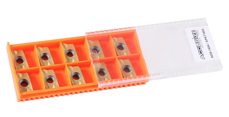 [Australia - AusPower] - Accusize Industrial Tools Tin Coated APKT1604 Carbide Inserts, Set of 10 Pieces, 0056-1604x10 