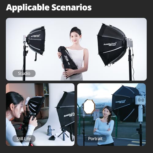 Ambitful Quick Release Softbox with Grid 31.4inch/80cm for Godox Mount 31.4inch 80cm