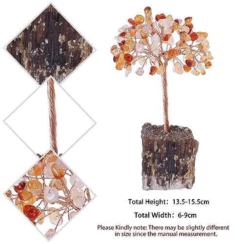 mookaitedecor Carnelian Tree on Amber Calcite Cluster Base Money Tree Orange