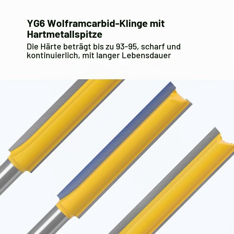 ASNOMY Pack of 5 8 mm Shank Straight Cutter Cutting Blade, Milling Cutter Groove Cutter Wood Cutter Flush Cutter for Wood, Extra Long Cutting Length -30 mm, 40 mm, 50 mm, 63 mm, 76 mm 5 Stück Gerades Fräser