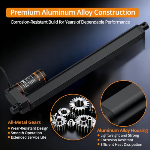 Neoteck Linear Actuator 12V,1500N/330lbs Heavy Duty Electric Actuator with 300mm/12in Stroke 10mm/s,IP65,with Mounting Brackets Waterproof for Adjustable Beds,TV Lifts,RV,Smart Home,CNC & DIY Projects