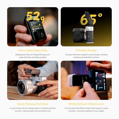 VILTROX Vintage Z2 Foldable TTL Mini Camera Flash for Sony Camera Vintage Z2-for Sony