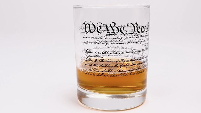 Rogue River Tactical USA Constitution Preamble Patriotic Veteran Old Fashioned Glass Gift For Patriot (Pack of 2) 11 Ounces (Pack of 2)
