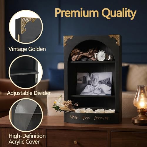 DGWJSU Sympathy Gifts, Keepsake Box, Shadow Boxes Display Cases, Black