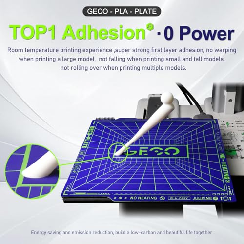 2025 Upgraded Supertack 3D Cool Bed GECO Plate PLA Plate (No Heating) Compatible with Bambu-Lab A1mini Build Plate 3D Printer 184 x 184 mm Magnetic Spring Steel 0°C HeatingBed