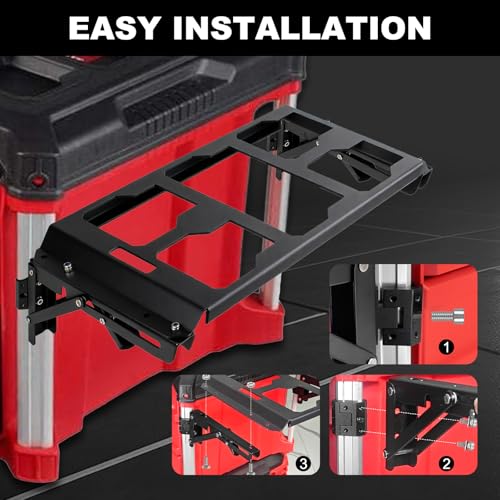Affiction foldable Packout toolbox mount compatible with Milwaukee Packout toolbox