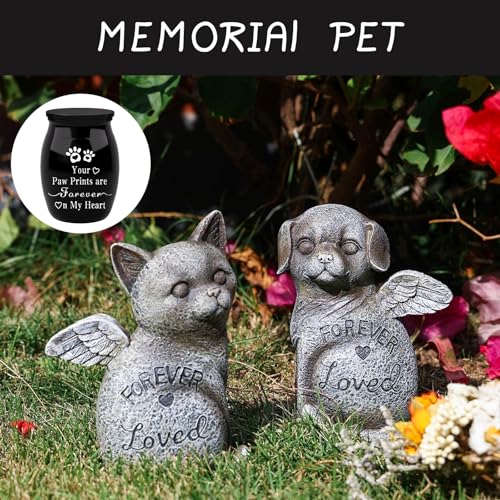 Pet Urns for Dogs Ashes, Memorial Urns Small Urn for Pet Ashes, Mini Cremation Keepsake Urn for Dog Cat to Remember Your Love (Black, Small) Black