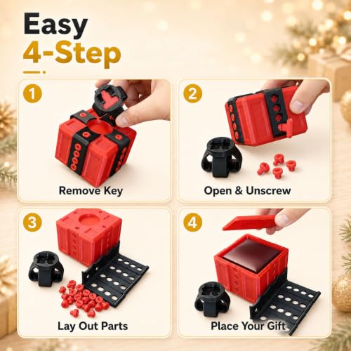 3D printed annoying gift box with screws, YDCYYH ornament storage, designed as a humorous, quirky present container.