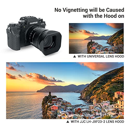 JJC Bayonet Metal Lens Hood for Fujifilm Fuji Fujinon XF 23mm F1.4 R LM WR and XF 33mm F1.4 R LM WR Lens, Replaces Fuji LH-XF23 II/LH-XF23-2 Lens Hood Shade with Hood Cap For XF 23mm f1.4 Lens