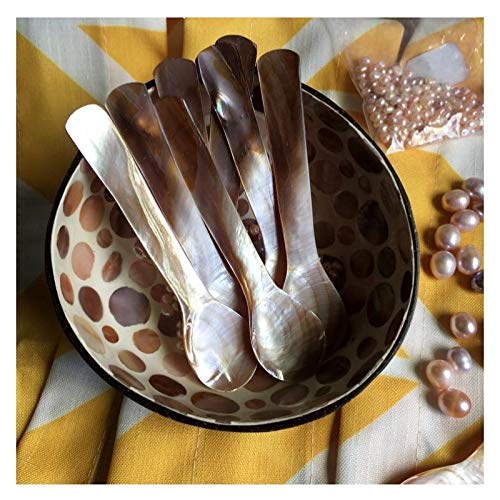 DUEBEL Mother of Pearl MOP Caviar Spoons Pink - Set of 10 pcs