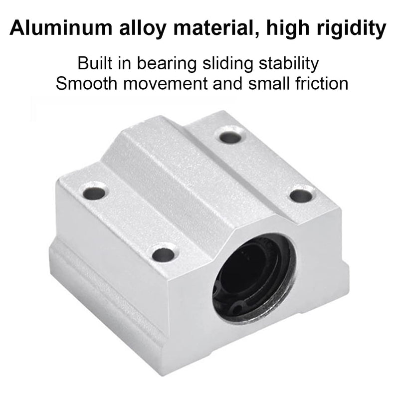 [Australia - AusPower] - Linear Motion Ball Bearing Slide Block, SCS20UU 20mm Pillow Block Closed Linear Bearing Aluminum Bushing Linear Rail Support Guide Shaft Bearing for CNC 3D Printer Parts 4 Pack 