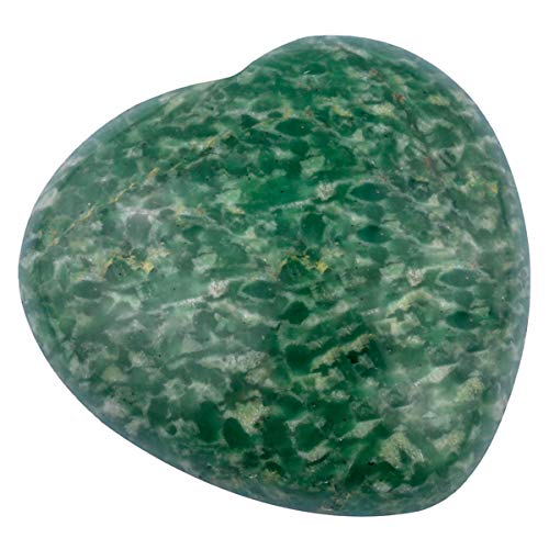mookaitedecor 12 Pcs African Jade Heart Shaped Crystal Worry Stone 0.59 Inch