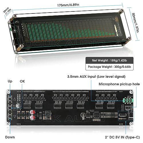 Nobsound AK2515 Music Spectrum Audio 15 Level Indicator VU Meter Screen Amplifier VFD LED Display Amplifier Music Display
