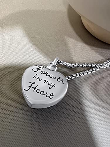 Cremation Jewelry for Ashes, Sterling Silver Blue Heart Urn Necklace for Ashes for Women, Keepsake for Human and Pet, Forever in My Heart Ash Cremate Necklace for Cremate Jewelry