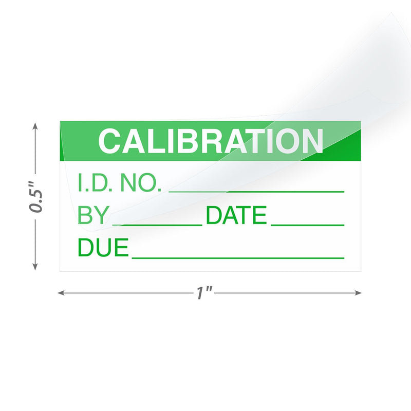 SmartSign Mini Self-Laminating Calibration Labels - Pack of 210, Polyester with Clear Flap, 0.5 x 1 inch, Protect Your Writing, Screen Printed, Green and White, Made in USA Self Lamination