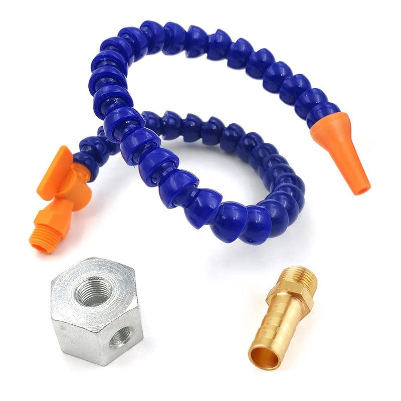 [Australia - AusPower] - Magnetic Base with Barb Connector + 1/4"PT Round Nozzle Plastic Coolant Pipe with Switch Adjustable Flexible Water Oil Cooling Hose Round Mouth 