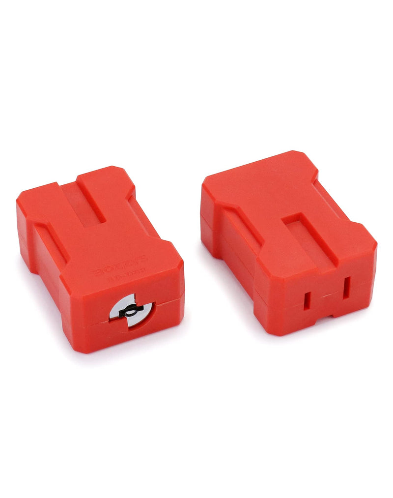 [Australia - AusPower] - QWORK Electrical Cord Plug Lockout Device for Electrical Cord, 2 Pack Plug Locking Safety Lock Fits 2 & 3 Prong Plugs, Electrical Shutdown Service American Standard, Built-in Lock Cylinder, Dual Key, 