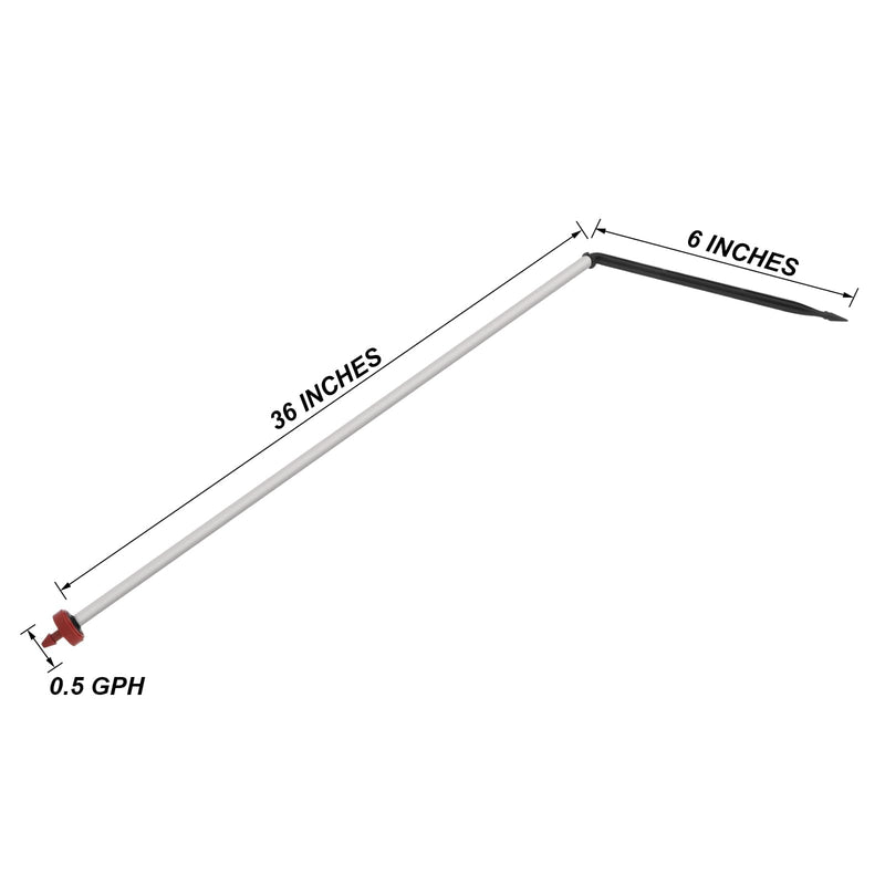 [Australia - AusPower] - Netafim Automatic Irrigation Dripper Stake Assembly, 0.5 GPH, Bundle of 25 (36 Inches) 36 Inches 