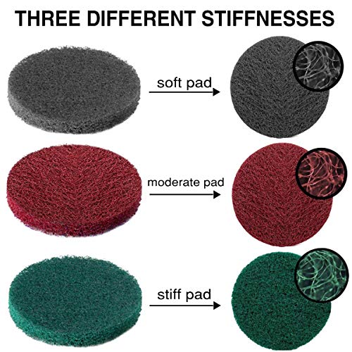 HUAWELL 29 Pieces Drill Brush Attachments Set,Scrub Pads & Sponge-Power Scrub Pad Cleaning Kit-Cleaning Kit for Bathroom Surface, Grout, Tub, Shower, Kitchen, Auto,Tile, Corner