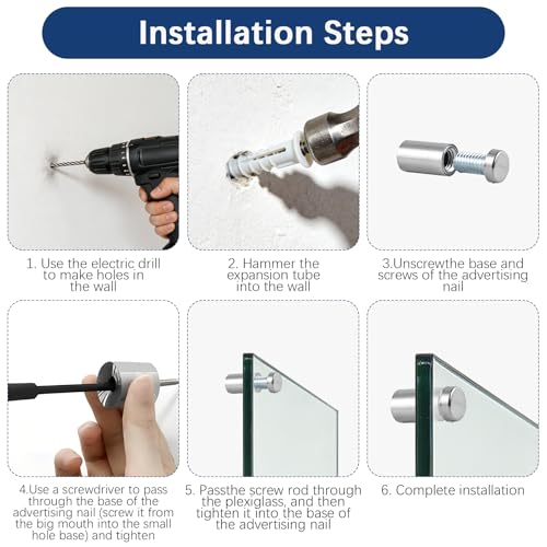 Orepzinc stainless steel sign standoff screws and spacers for glass, acrylic, artwork, and sign displays