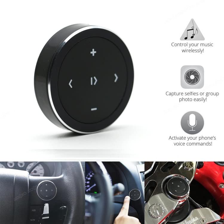 [Australia - AusPower] - Wireless Bluetooth Media Button Remote Selfie Control Start Car Motorcycle Steering Wheel Music for iPhone Android iOS 