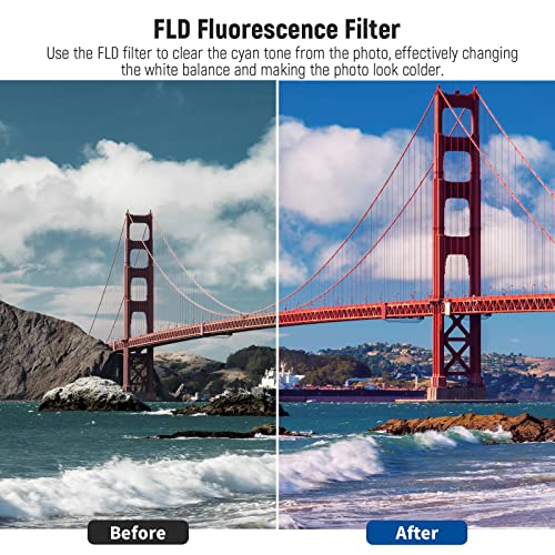 NEEWER 55mm Lens Filter Kit: UV, CPL, FLD, ND2, ND4, ND8, Lens Hood and Lens Cap Compatible with Canon Nikon Sony Panasonic DSLR Cameras with 55mm Lens
