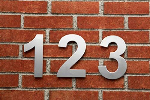 QT Modern House Number - LARGE 8 Inch - Brushed Stainless Steel (Number 1 One), Floating Appearance, Easy to install and made of solid 304 Number - 1