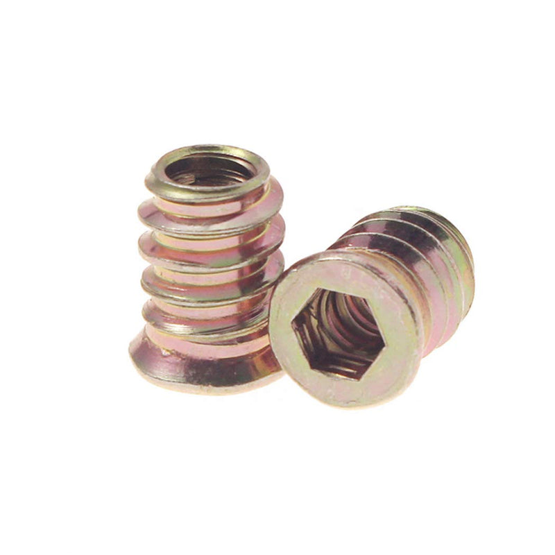 [Australia - AusPower] - 50 Pieces 1/4-20 Threaded Inserts for Wood Nutsert Furniture Screw-in Nut 15mm Length Hex Drive 1/4-20 x 15mm 