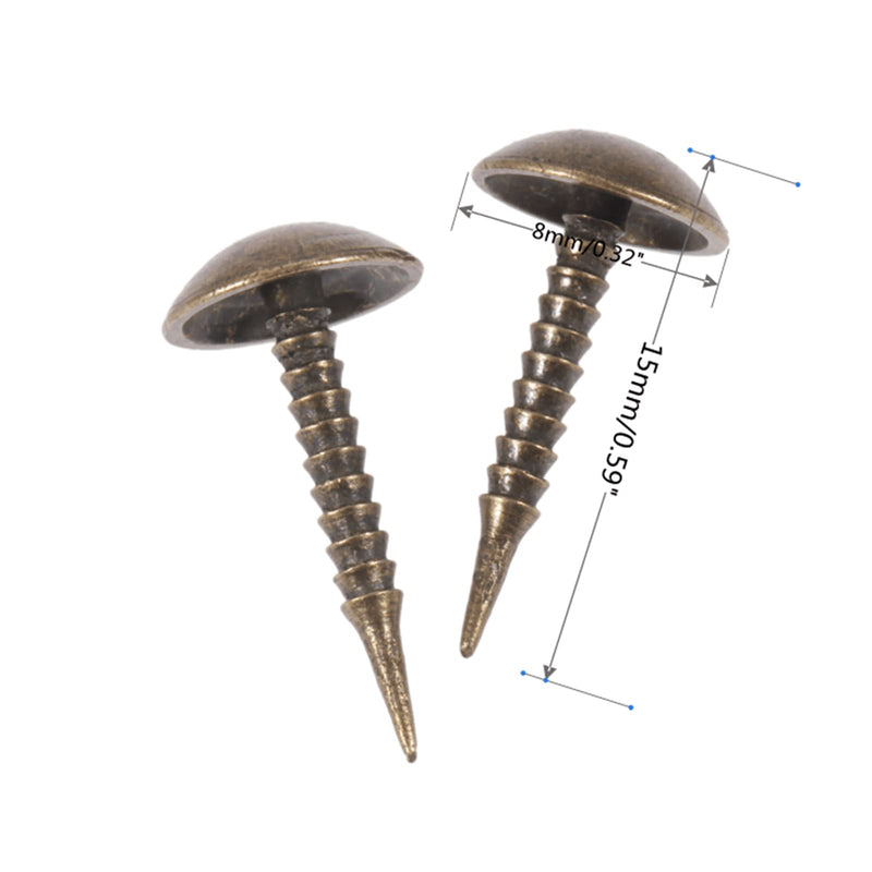 [Australia - AusPower] - dophee100Pcs Antique Brass Upholstery Tacks, Decorative Upholstery Nails Studs Pins for Furniture Sofa Beds Wood Crafts Cork Board DIY Projects, 0.32"x0.59" Style 4 