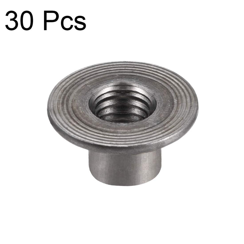 [Australia - AusPower] - uxcell M10x25x1.6mm Tee Nut Carbon Steel T-Nut Mounting Hardware Fitting Fastener Through Hole Flange Insert Female Thread 30Pcs M10x25mmx1.6mm 