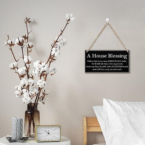 A House Blessing Hanging Sign Decorative Wood Sign Home Decor Wood Door Sign Plaque 12" x 6"
