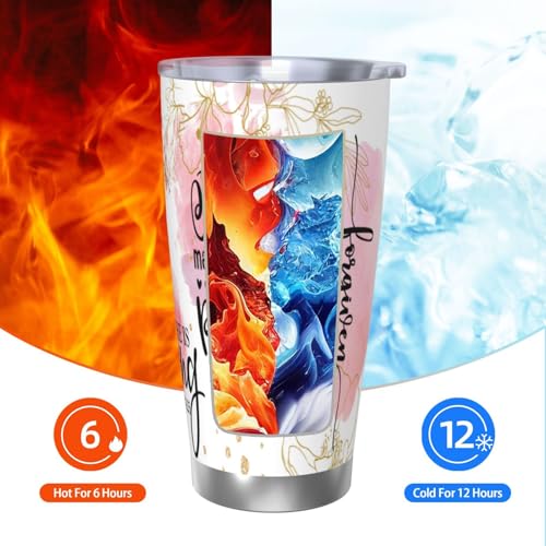 Christian Gifts for Women,Faith Affirmation Stainless Steel Coffee Tumbler Travel Mug Water Bottle for Mom Wife Jesus Religious Gift 20oz Faith