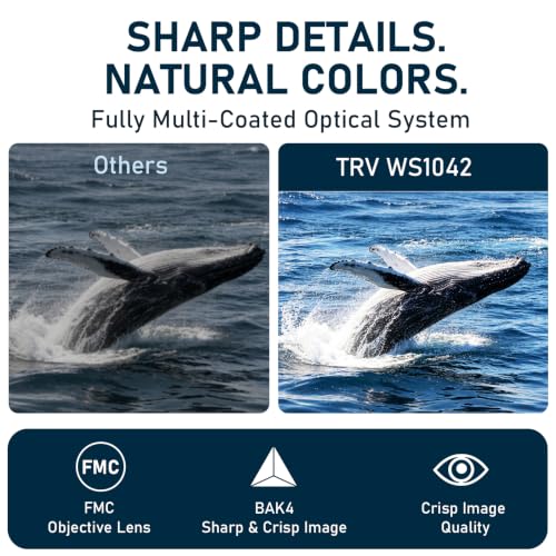 TRV 10x42 Waterproof Binoculars for Adults, Cruise & Travel