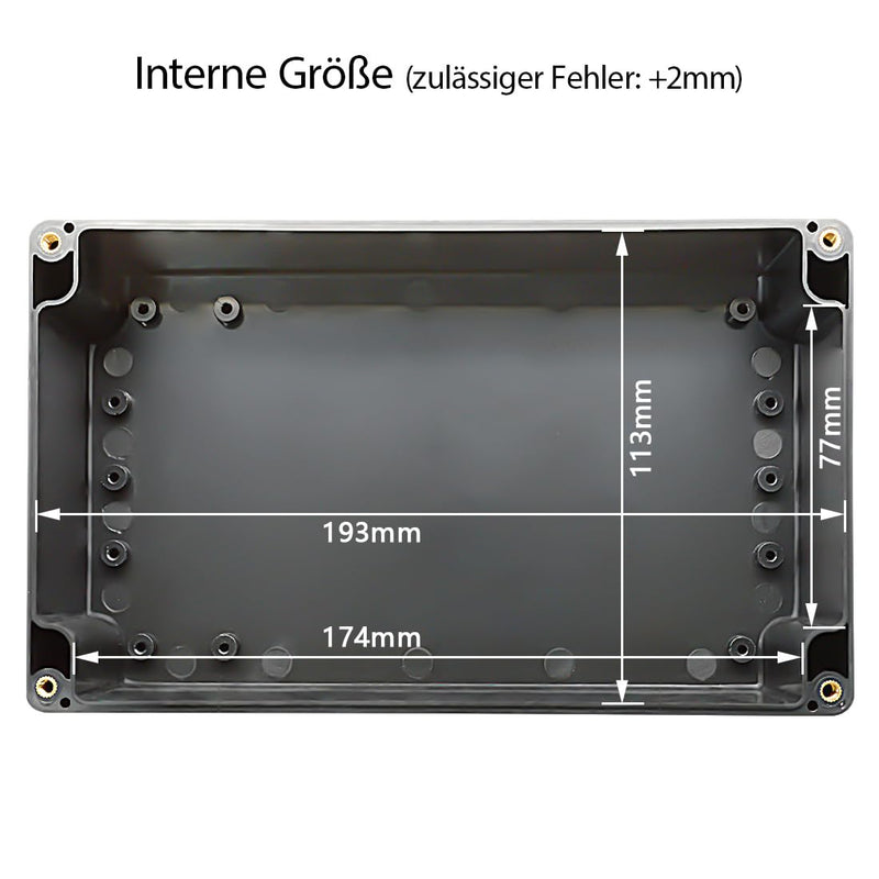 LeMotech Project Box ABS Plastic IP65 Waterproof Dustproof Electrical Junction Box Outer Housing for Electronics Black 7.87 x 4.72 x 2.95 inches (200 x 120 x 75 mm) 200x120x75mm(1 Stück)