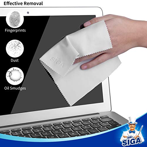 MR.SIGA Microfiber Glasses Cleaning Cloth, Spectacle Cleaner Cloth, 12 Pack Navy/Gray 12 Pack-6 X 7 inch